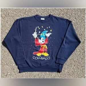 Vtg 1990s Disney Mickey Sorcerer Fantasia Crew Neck Tultex Sweatshirt (L)